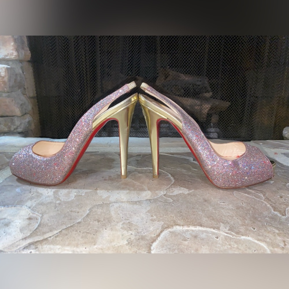 Christian Louboutin multicolor glitter No Prive pumps. Size 36